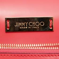 Pre Owned Jimmy Choo Peach Pink Leather Top Handle Bag