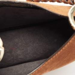 Jimmy Choo Brown Suede and Raffia Small Varenne Hobo