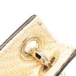 Jimmy Choo Brown Suede and Raffia Small Varenne Hobo