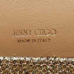 Jimmy Choo Gold Glitter Riane Chain Clutch