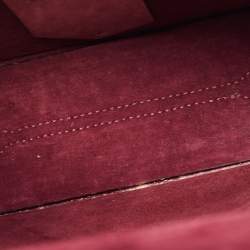 Pre Owned Jimmy Choo Beige Floral Embossed Leather Lockett City Shoulder Bag