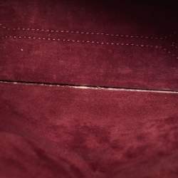 Pre Owned Jimmy Choo Beige Floral Embossed Leather Lockett City Shoulder Bag