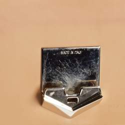 Pre Owned Jimmy Choo Beige Floral Embossed Leather Lockett City Shoulder Bag