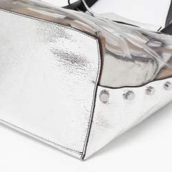 Pre Owned Jimmy Choo Silver/Clear PVC and Leather Name Tag Tote