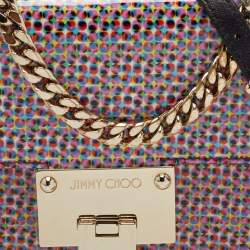 Pre Owned Jimmy Choo Multicolor Patent Leather Rebel Crossbody Bag