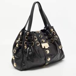 Pre Owned Jimmy Choo Black Leather Riki Tote