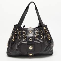Pre Owned Jimmy Choo Black Leather Riki Tote