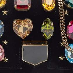 Pre Owned Jimmy Choo Black Velvet Mini Embellished Lockett Shoulder Bag