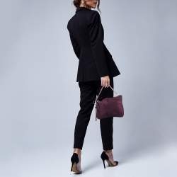 Pre Owned Jimmy Choo Purple Velvet Callie Clutch Bag