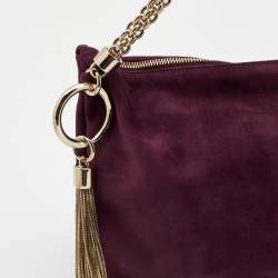 Pre Owned Jimmy Choo Purple Velvet Callie Clutch Bag