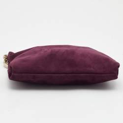 Pre Owned Jimmy Choo Purple Velvet Callie Clutch Bag