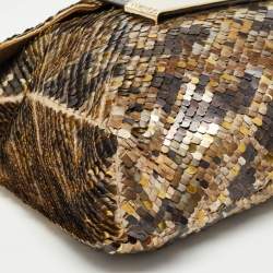 Pre Owned Jimmy Choo Multicolor Metal Sequins Carolina Chain Shoulder Bag