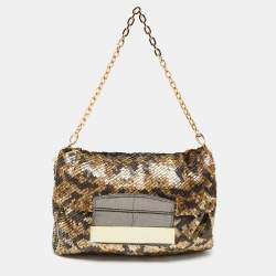 Pre Owned Jimmy Choo Multicolor Metal Sequins Carolina Chain Shoulder Bag