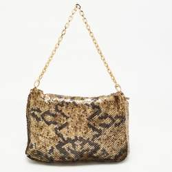 Pre Owned Jimmy Choo Multicolor Metal Sequins Carolina Chain Shoulder Bag
