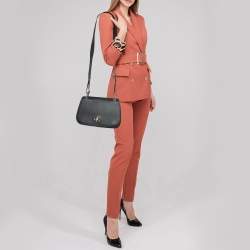 Pre Owned Jimmy Choo Black Leather Small Varenne Shoulder Bag