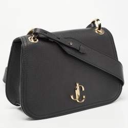 Pre Owned Jimmy Choo Black Leather Small Varenne Shoulder Bag