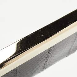 Pre Owned Jimmy Choo Black Karung Leather Cayla Clutch