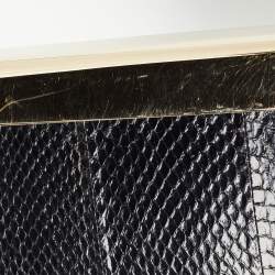 Pre Owned Jimmy Choo Black Karung Leather Cayla Clutch