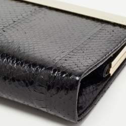 Pre Owned Jimmy Choo Black Karung Leather Cayla Clutch
