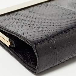 Pre Owned Jimmy Choo Black Karung Leather Cayla Clutch