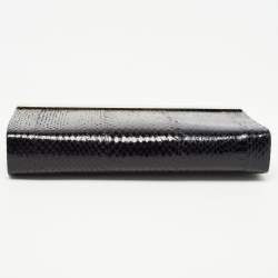 Pre Owned Jimmy Choo Black Karung Leather Cayla Clutch