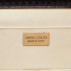Pre Owned Jimmy Choo Black Karung Leather Cayla Clutch