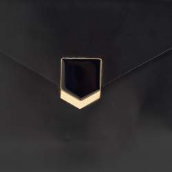 Pre Owned Jimmy Choo Black Glossy Leather Lockett Envelope Clutch