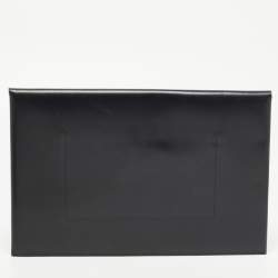 Pre Owned Jimmy Choo Black Glossy Leather Lockett Envelope Clutch
