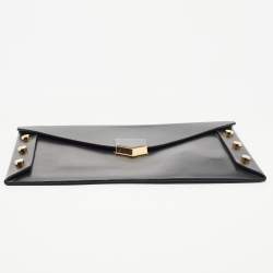 Pre Owned Jimmy Choo Black Glossy Leather Lockett Envelope Clutch