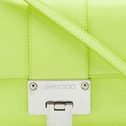Pre Owned Jimmy Choo Neon Green Leather Mini Rebel Bag