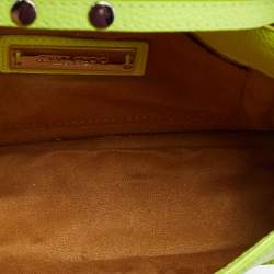 Pre Owned Jimmy Choo Neon Green Leather Mini Rebel Bag