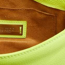 Pre Owned Jimmy Choo Neon Green Leather Mini Rebel Bag