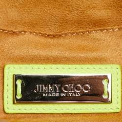 Pre Owned Jimmy Choo Neon Green Leather Mini Rebel Bag