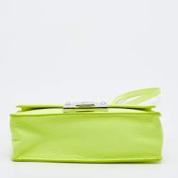 Pre Owned Jimmy Choo Neon Green Leather Mini Rebel Bag