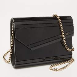 Pre Owned Jimmy Choo Black Acrylic and Leather Candy Chain Clutch 