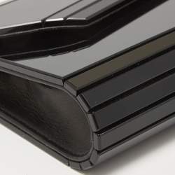 Pre Owned Jimmy Choo Black Acrylic and Leather Candy Chain Clutch 