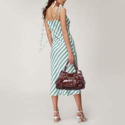 Pre Owned Jimmy Choo Brown Zebra Print Patent Leather Ramona Shoulder Bag