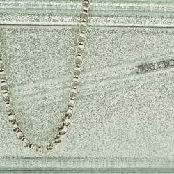 Pre Owned Jimmy Choo Mint Green Glitter Acrylic Candy Chain Clutch