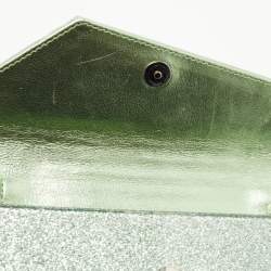 Pre Owned Jimmy Choo Mint Green Glitter Acrylic Candy Chain Clutch