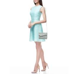 Pre Owned Jimmy Choo Mint Green Glitter Acrylic Candy Chain Clutch