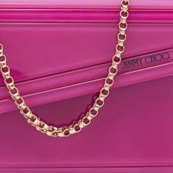 Jimmy Choo Pink Acrylic and Alcantara Candy Chain Clutch 