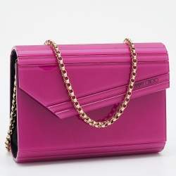 Jimmy Choo Pink Acrylic and Alcantara Candy Chain Clutch 