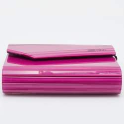 Jimmy Choo Pink Acrylic and Alcantara Candy Chain Clutch 
