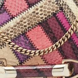 Pre Owned Jimmy Choo Multicolor Leather and Watersnake Leather Zadie Crossbody Bag