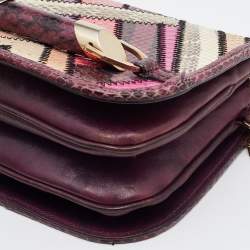 Pre Owned Jimmy Choo Multicolor Leather and Watersnake Leather Zadie Crossbody Bag