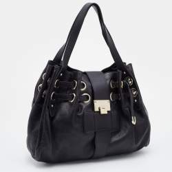 Pre Owned Jimmy Choo Black Leather Ramona Shoulder Bag