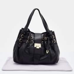 Pre Owned Jimmy Choo Black Leather Ramona Shoulder Bag