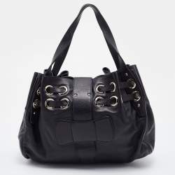 Pre Owned Jimmy Choo Black Leather Ramona Shoulder Bag