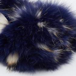 Jimmy Choo Blue Feathered Fox Fur and Python Ava Crossbody Bag