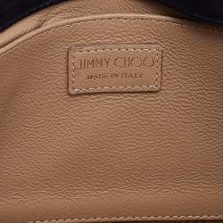 Jimmy Choo Blue Feathered Fox Fur and Python Ava Crossbody Bag